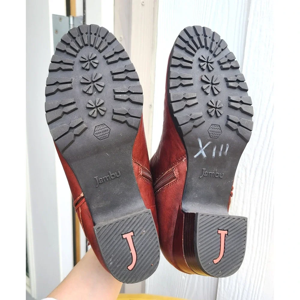 Jambu US‎ 9 Brown Artsy Leather Ankle Boots Cottagecore Fairy Fae Whimsical - Picture 7 of 9